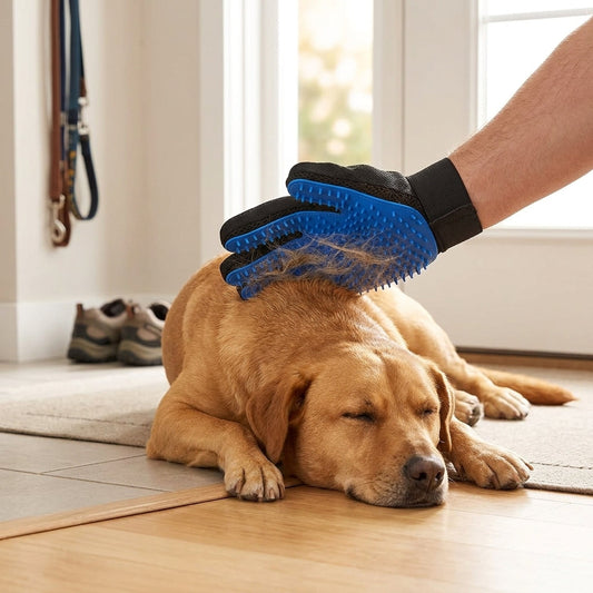 Pet Grooming Glove Set – Reusable Blue Hair Remover Gloves for Dogs & Cats, 1 Pair | Paws Palace