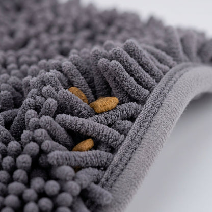 Interactive Dog Snuffle Mat – 17" × 21" Treat-Hiding Puzzle Feeding Mat (Grey) | Paws Palace