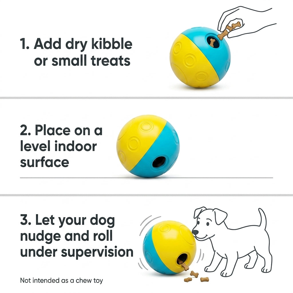 Treat Tumble Puzzle Ball – 4.8" Interactive Kibble & Treat Dispenser for Dogs | Paws Palace
