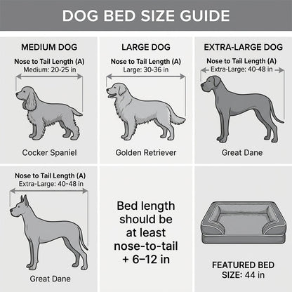 Orthopedic Extra Large Dog Bed – 44" Waterproof Washable XL Pet Bed with Egg-Crate Foam (Grey) | Paws Palace