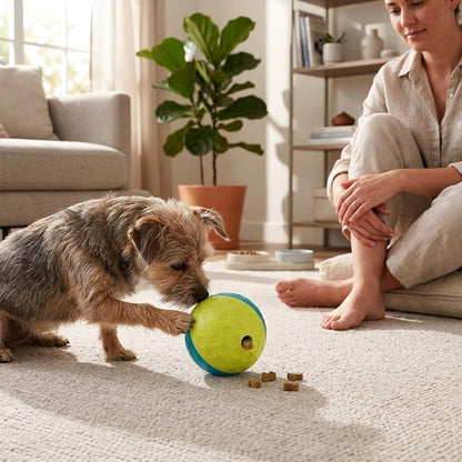 Treat Tumble Puzzle Ball – 4.8" Interactive Kibble & Treat Dispenser for Dogs | Paws Palace