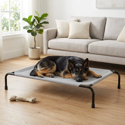 Elevated Cooling Dog Bed – 47.75" Large Outdoor & Indoor Dog Cot (Grey) | Paws Palace