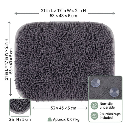 Interactive Dog Snuffle Mat – 17" × 21" Treat-Hiding Puzzle Feeding Mat (Grey) | Paws Palace