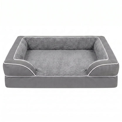 Orthopedic Extra Large Dog Bed – 44" Waterproof Washable XL Pet Bed with Egg-Crate Foam (Grey) | Paws Palace