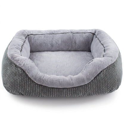 Orthopedic Rectangle Dog Bed – 30" Medium Washable Pet Bed with Raised Bolsters (Grey) | Paws Palace