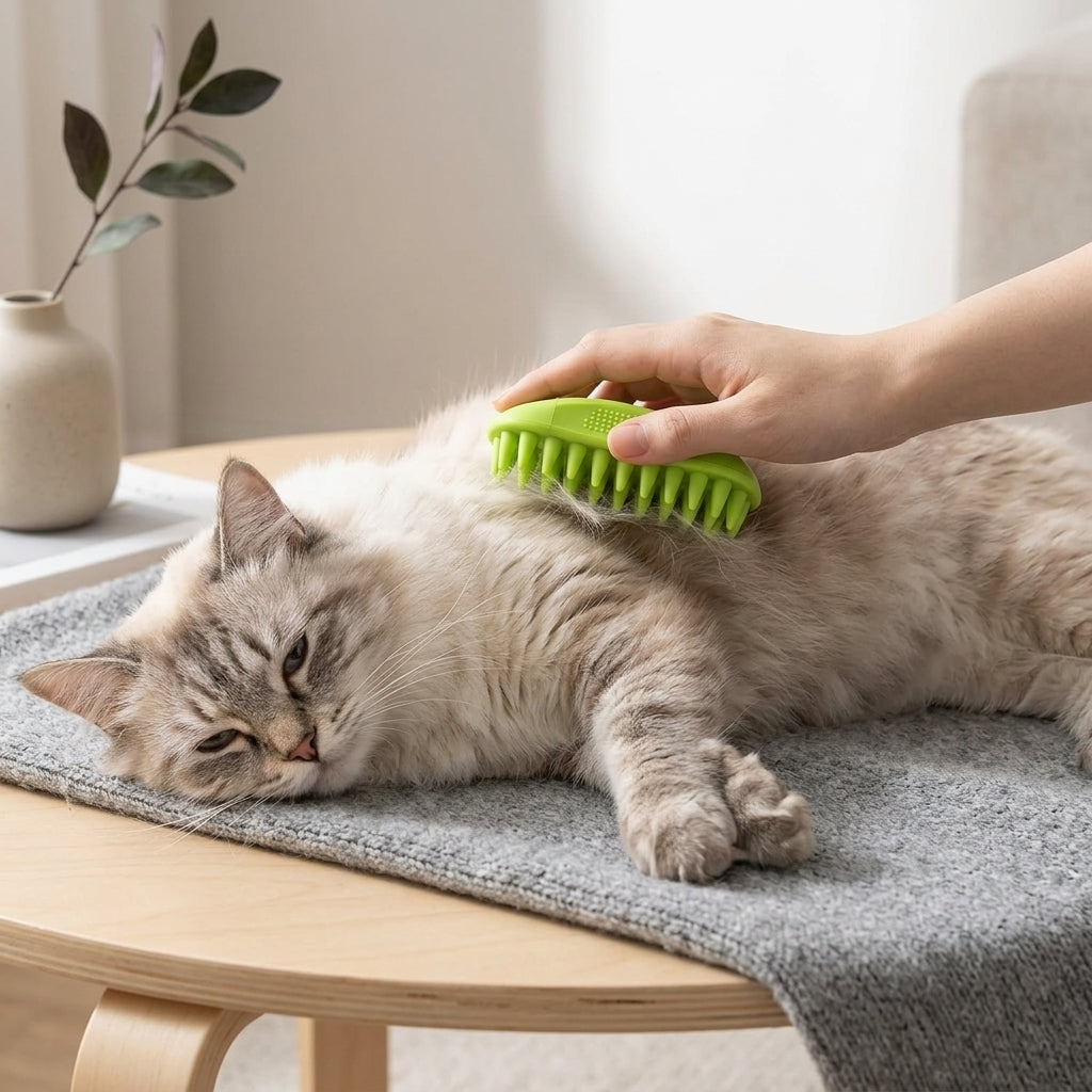 Silicone Pet Grooming Brush – Heavy-Duty Bath & Massage Brush for Dogs and Cats (Green) | Paws Palace