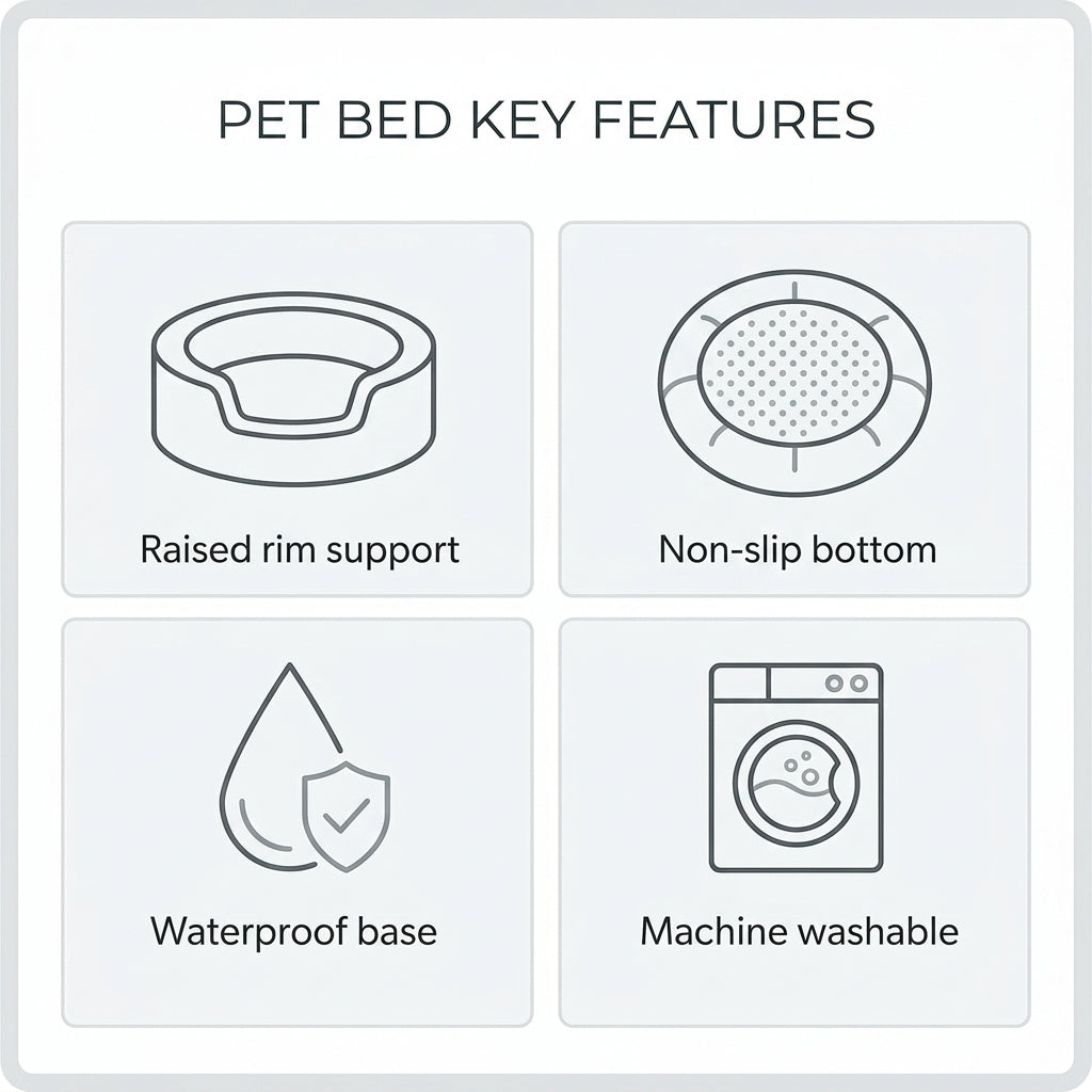 Calming Donut Pet Bed – 20" Plush Bed for Small Dogs & Cats (Light Grey) | Paws Palace