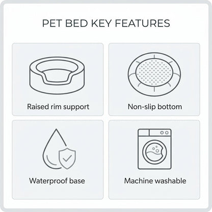 Calming Donut Pet Bed – 20" Plush Bed for Small Dogs & Cats (Light Grey) | Paws Palace