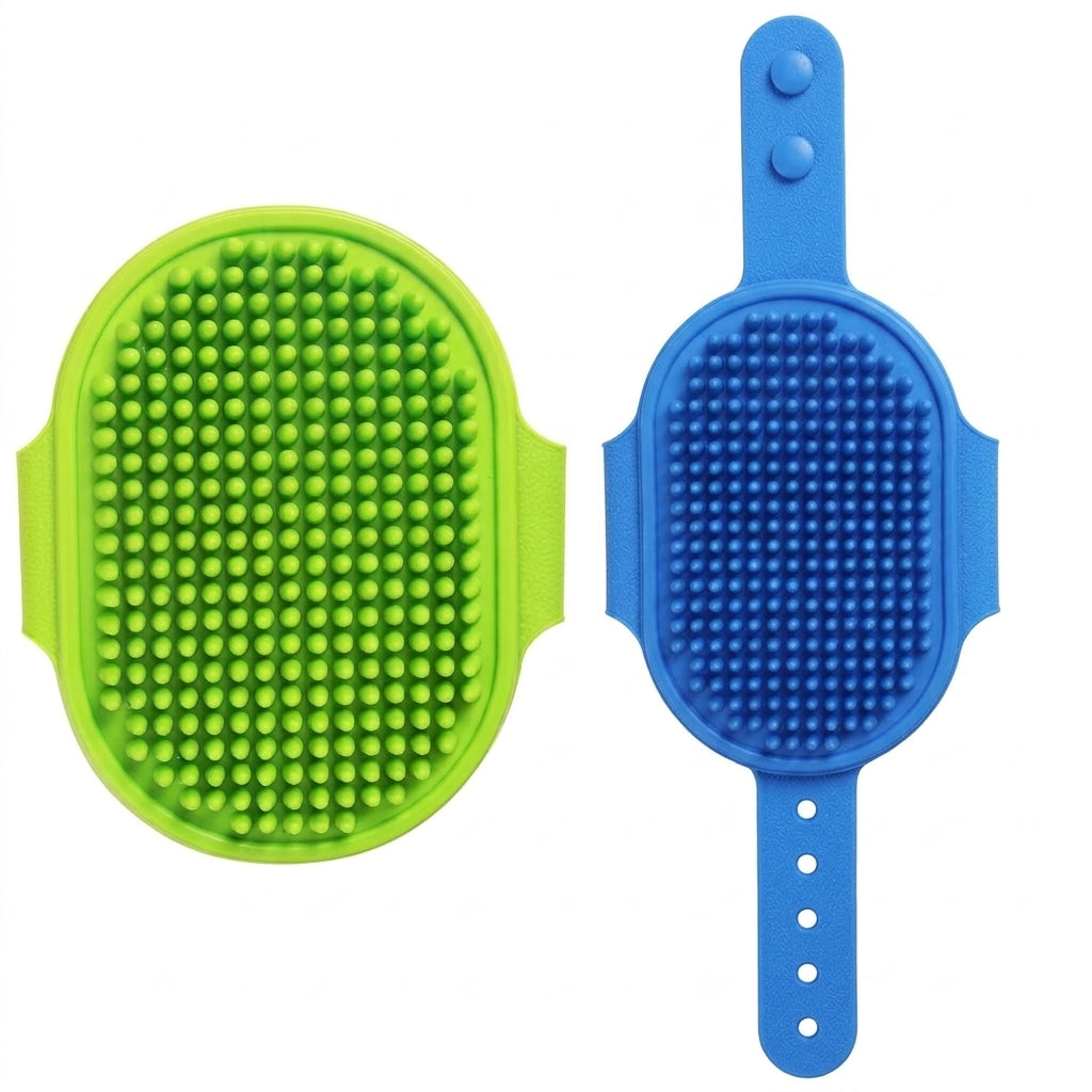 Pet Bathing & Grooming Brush Set – Soft Rubber Massage Brushes for Dogs & Cats, 2-Pack | Paws Palace