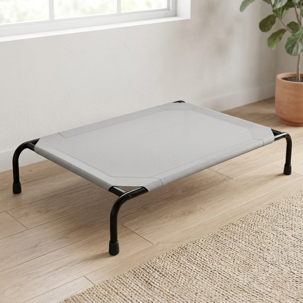 Elevated Cooling Dog Bed – 47.75" Large Outdoor & Indoor Dog Cot (Grey) | Paws Palace