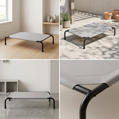 Elevated Cooling Dog Bed – 47.75" Large Outdoor & Indoor Dog Cot (Grey) | Paws Palace