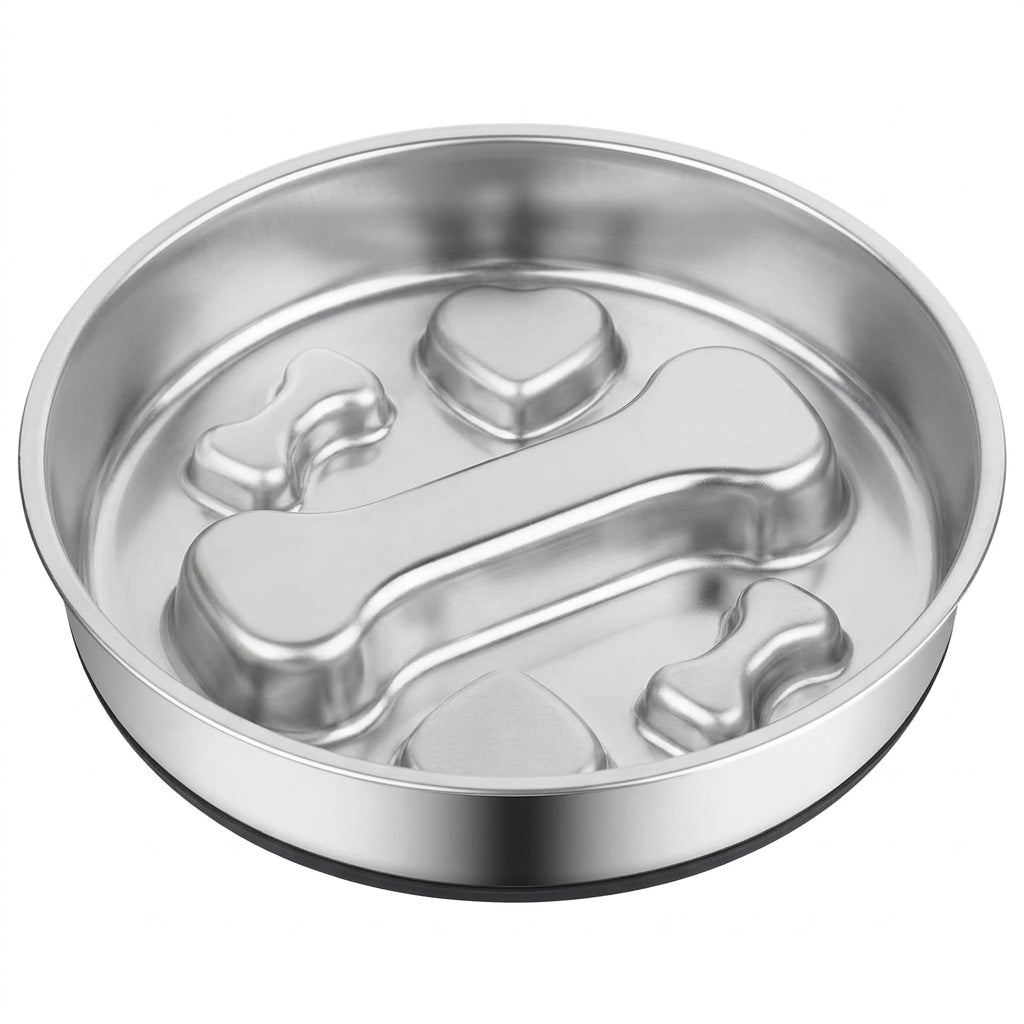 Stainless Steel Slow Feeder Bowl – 2-Cup Bone Maze Bowl for Dogs & Cats | Paws Palace